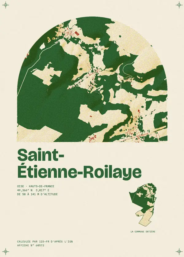 Affiche de Saint-Étienne-Roilaye, calculée par 123-fr d'après l'IGN