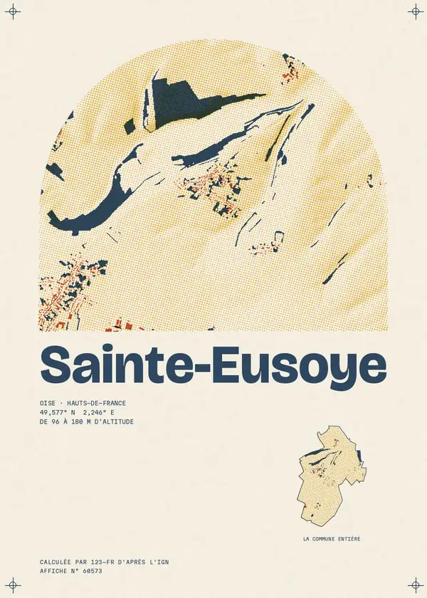 Affiche de Sainte-Eusoye, calculée par 123-fr d'après l'IGN