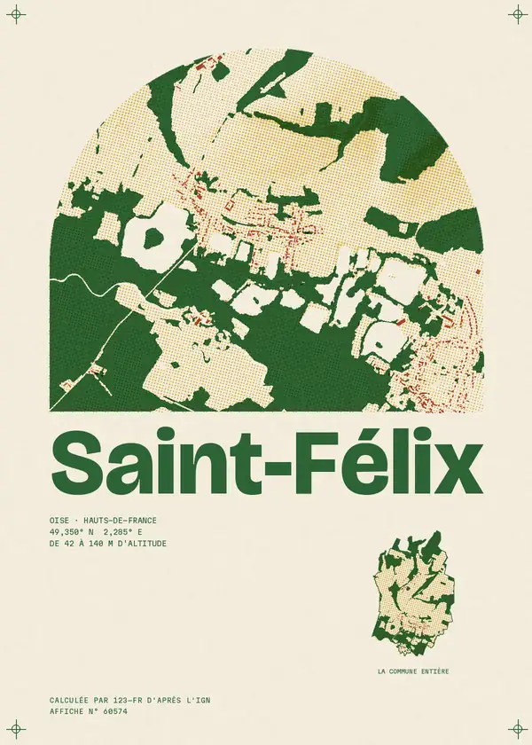 Affiche de Saint-Félix, calculée par 123-fr d'après l'IGN