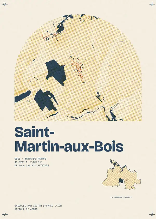 Affiche de Saint-Martin-aux-Bois, calculée par 123-fr d'après l'IGN