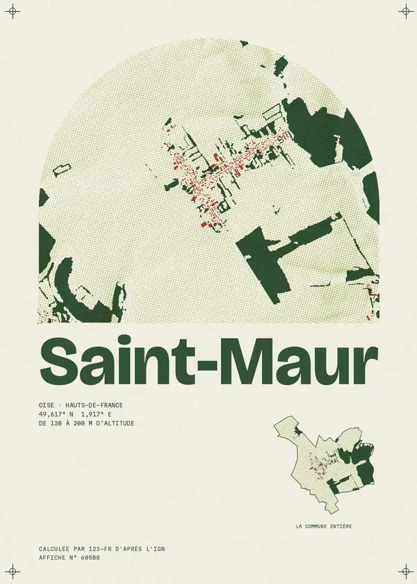 Affiche de Saint-Maur, calculée par 123-fr d'après l'IGN