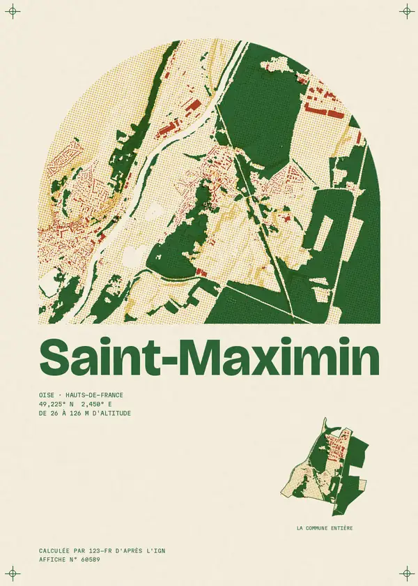 Affiche de Saint-Maximin, calculée par 123-fr d'après l'IGN