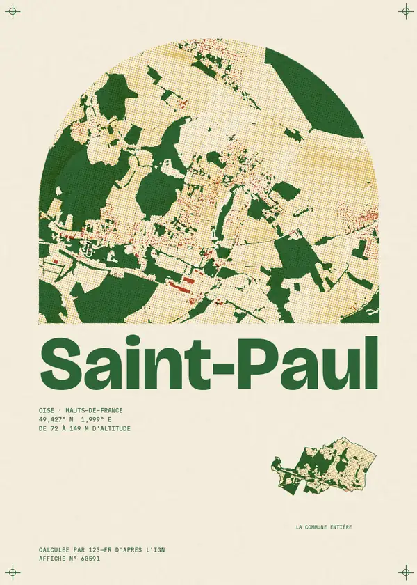 Affiche de Saint-Paul, calculée par 123-fr d'après l'IGN