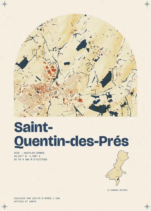 Affiche de Saint-Quentin-des-Prés, calculée par 123-fr d'après l'IGN
