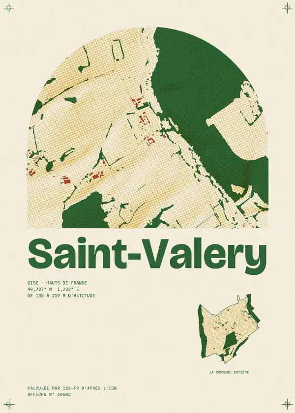 Affiche de Saint-Valery, calculée par 123-fr d'après l'IGN