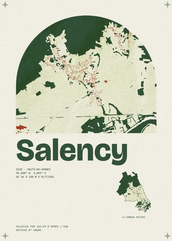 Affiche de Salency, calculée par 123-fr d'après l'IGN