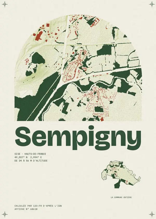 Affiche de Sempigny, calculée par 123-fr d'après l'IGN