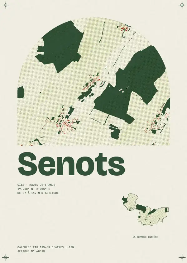 Affiche de Senots, calculée par 123-fr d'après l'IGN