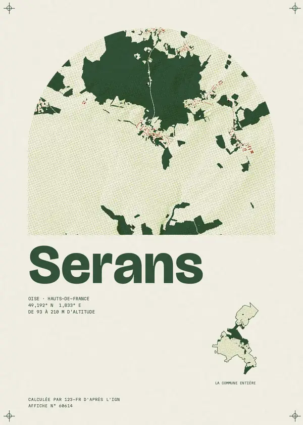 Affiche de Serans, calculée par 123-fr d'après l'IGN