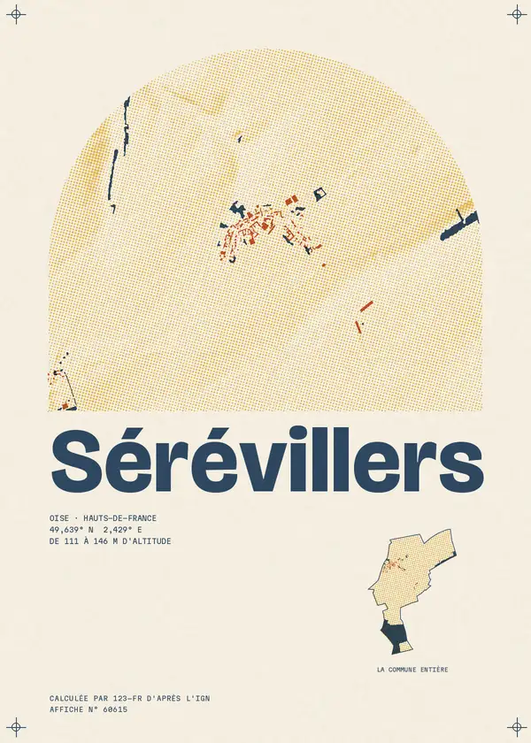 Affiche de Sérévillers, calculée par 123-fr d'après l'IGN