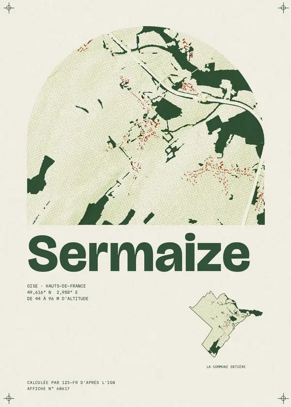 Affiche de Sermaize, calculée par 123-fr d'après l'IGN