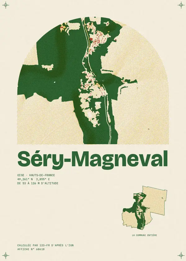 Affiche de Séry-Magneval, calculée par 123-fr d'après l'IGN