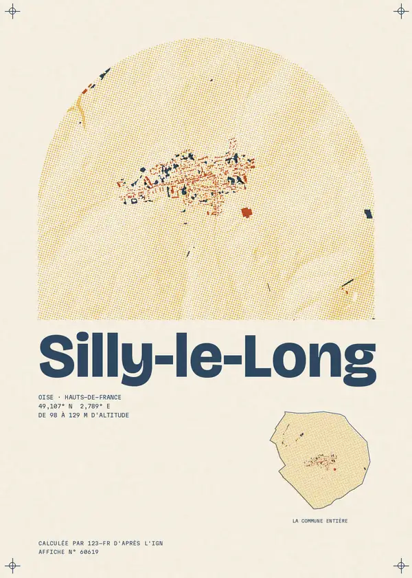 Affiche de Silly-le-Long, calculée par 123-fr d'après l'IGN