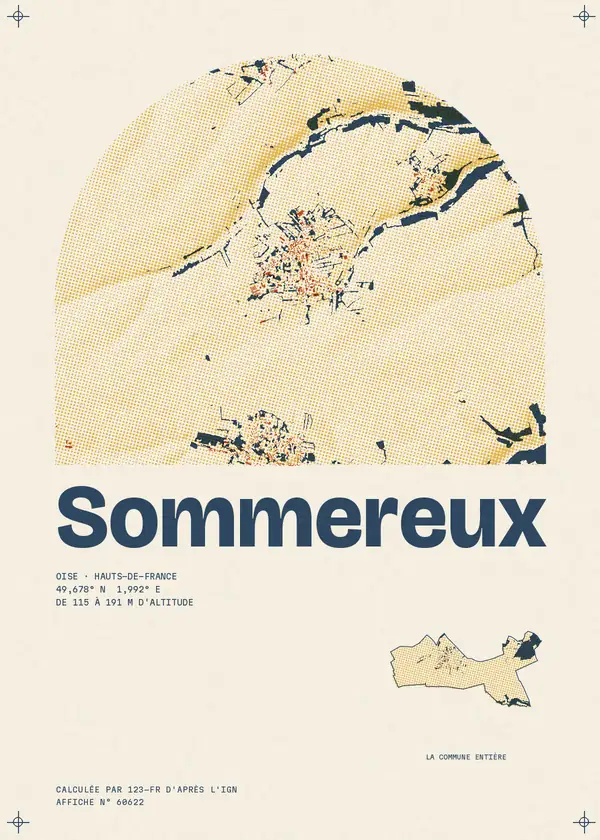 Affiche de Sommereux, calculée par 123-fr d'après l'IGN