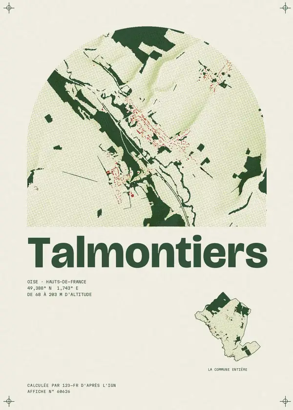 Affiche de Talmontiers, calculée par 123-fr d'après l'IGN
