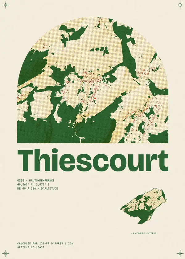 Affiche de Thiescourt, calculée par 123-fr d'après l'IGN