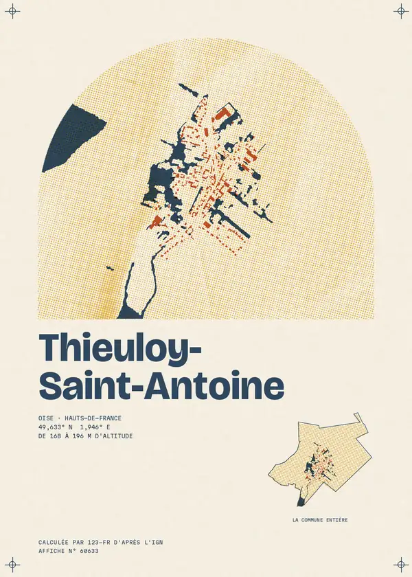 Affiche de Thieuloy-Saint-Antoine, calculée par 123-fr d'après l'IGN