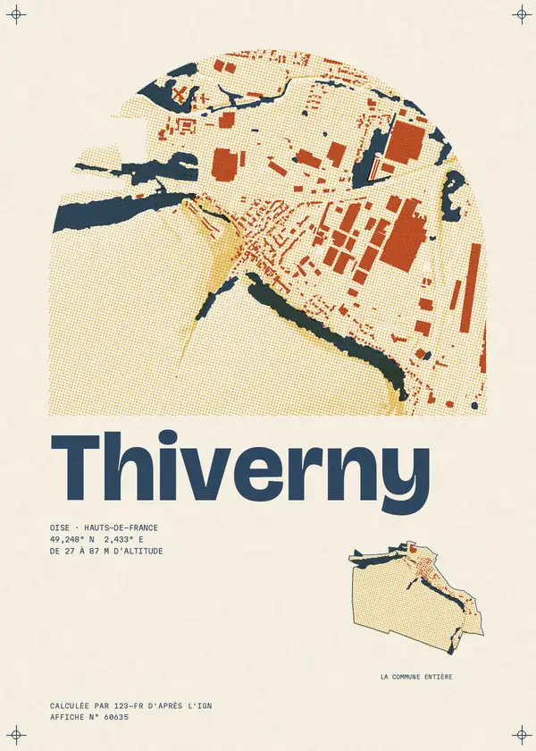 Affiche de Thiverny, calculée par 123-fr d'après l'IGN