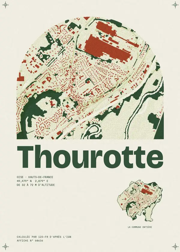 Affiche de Thourotte, calculée par 123-fr d'après l'IGN