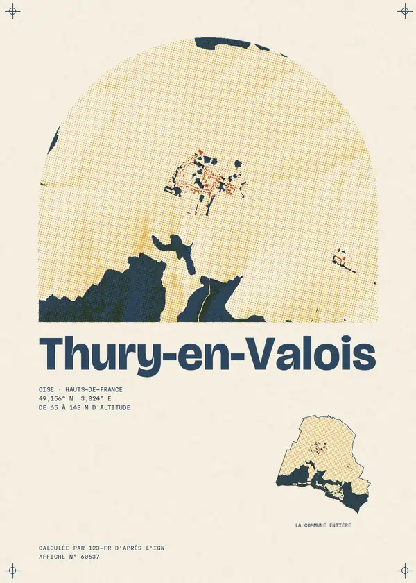 Affiche de Thury-en-Valois, calculée par 123-fr d'après l'IGN