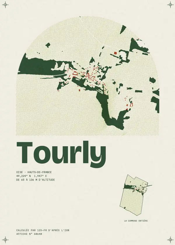 Affiche de Tourly, calculée par 123-fr d'après l'IGN