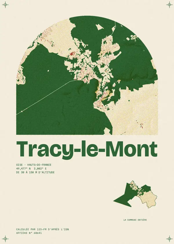 Affiche de Tracy-le-Mont, calculée par 123-fr d'après l'IGN