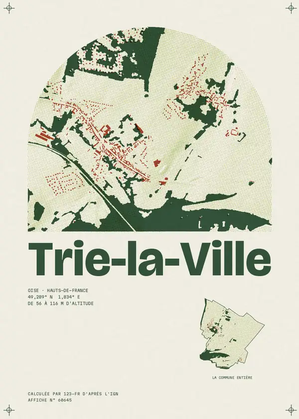 Affiche de Trie-la-Ville, calculée par 123-fr d'après l'IGN