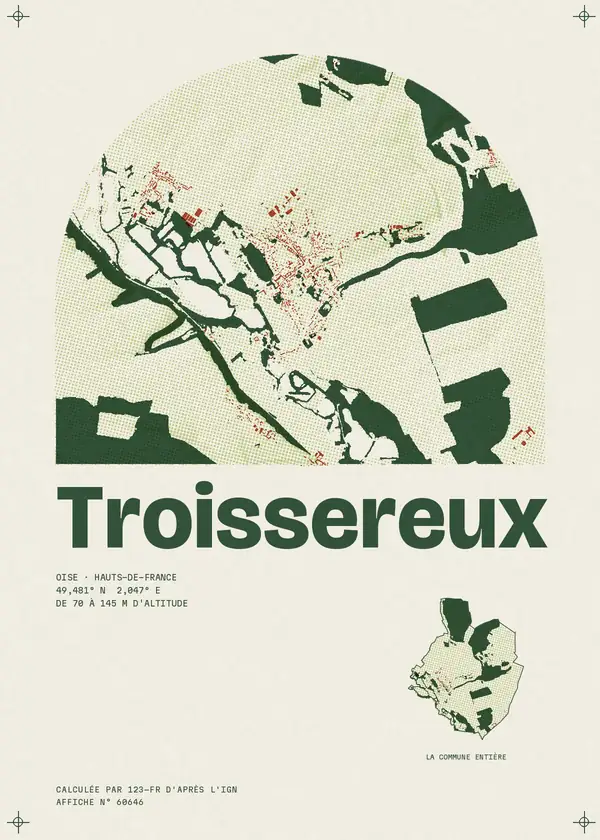 Affiche de Troissereux, calculée par 123-fr d'après l'IGN