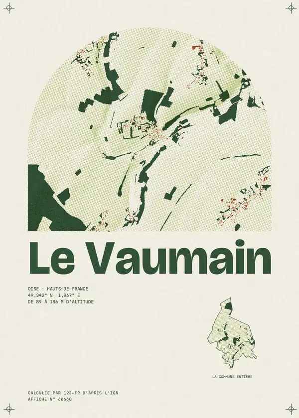 Affiche de Le Vaumain, calculée par 123-fr d'après l'IGN