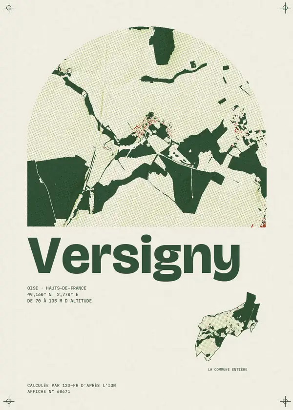 Affiche de Versigny, calculée par 123-fr d'après l'IGN