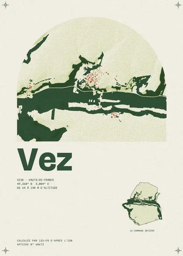 Affiche de Vez, calculée par 123-fr d'après l'IGN