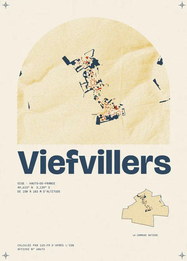 Affiche de Viefvillers, calculée par 123-fr d'après l'IGN