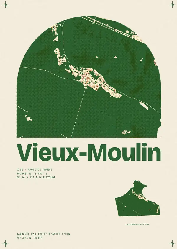 Affiche de Vieux-Moulin, calculée par 123-fr d'après l'IGN