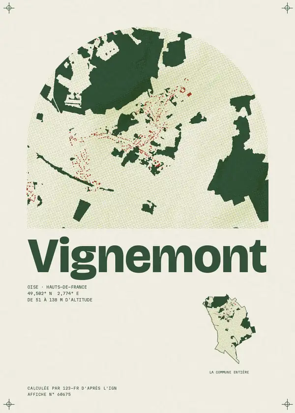 Affiche de Vignemont, calculée par 123-fr d'après l'IGN