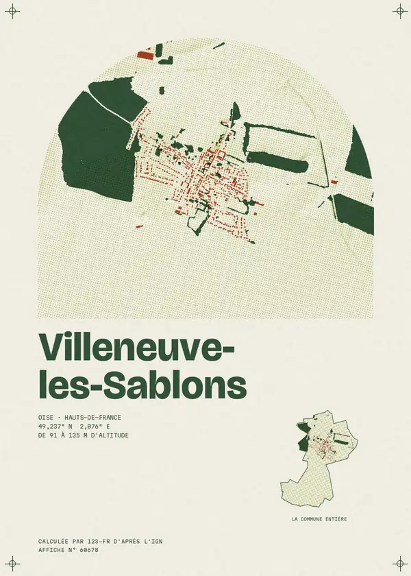 Affiche de Villeneuve-les-Sablons, calculée par 123-fr d'après l'IGN