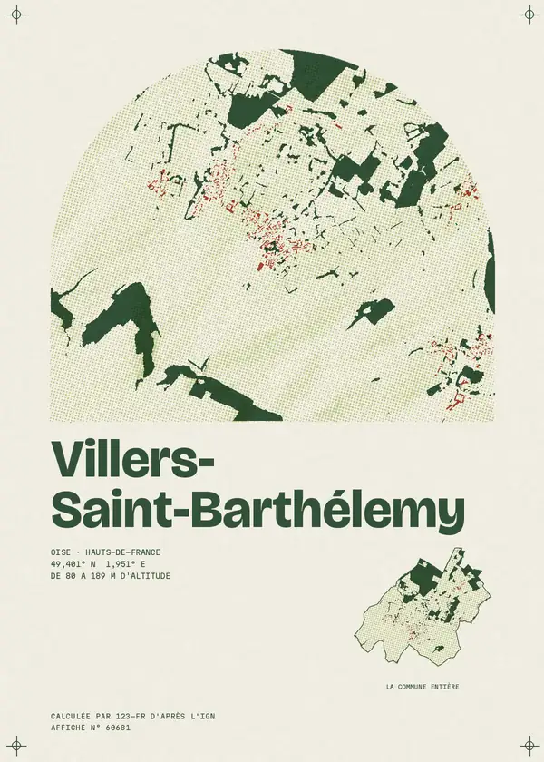 Affiche de Villers-Saint-Barthélemy, calculée par 123-fr d'après l'IGN