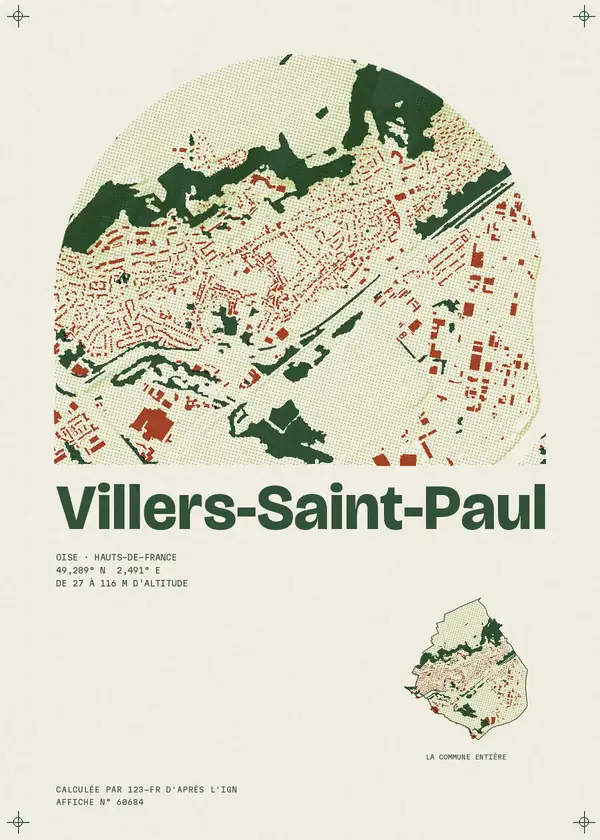 Affiche de Villers-Saint-Paul, calculée par 123-fr d'après l'IGN