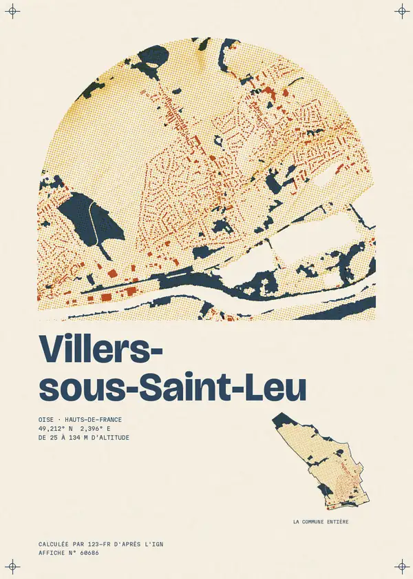 Affiche de Villers-sous-Saint-Leu, calculée par 123-fr d'après l'IGN