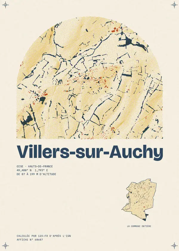 Affiche de Villers-sur-Auchy, calculée par 123-fr d'après l'IGN