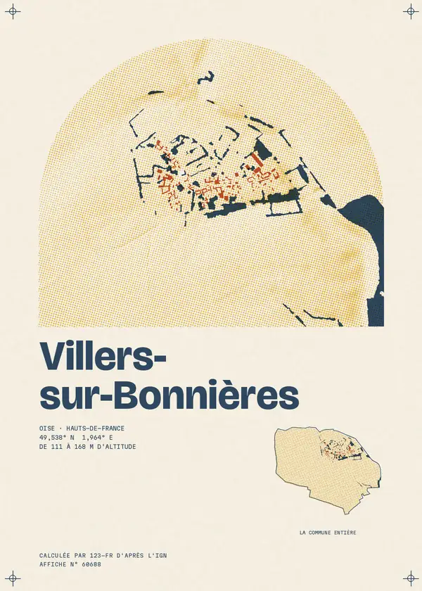 Affiche de Villers-sur-Bonnières, calculée par 123-fr d'après l'IGN