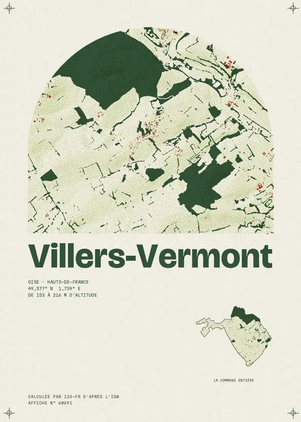 Affiche de Villers-Vermont, calculée par 123-fr d'après l'IGN