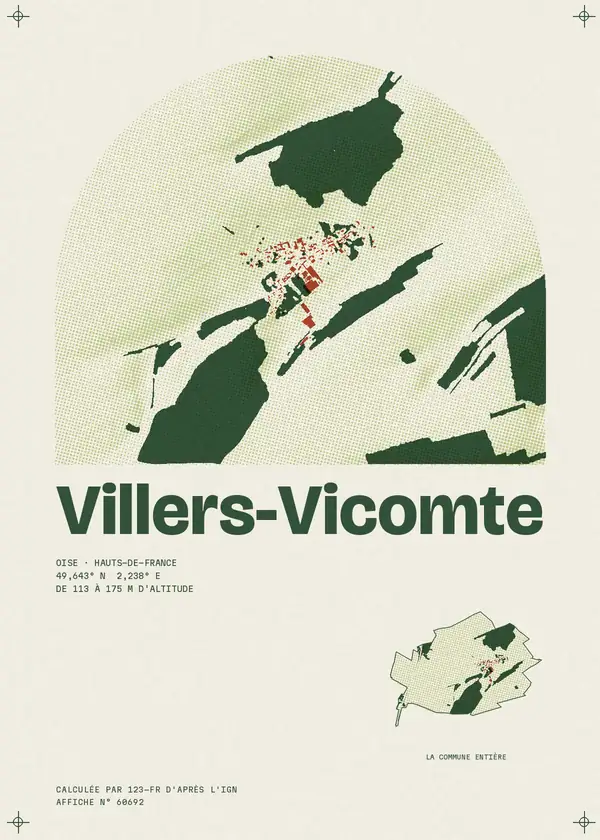 Affiche de Villers-Vicomte, calculée par 123-fr d'après l'IGN