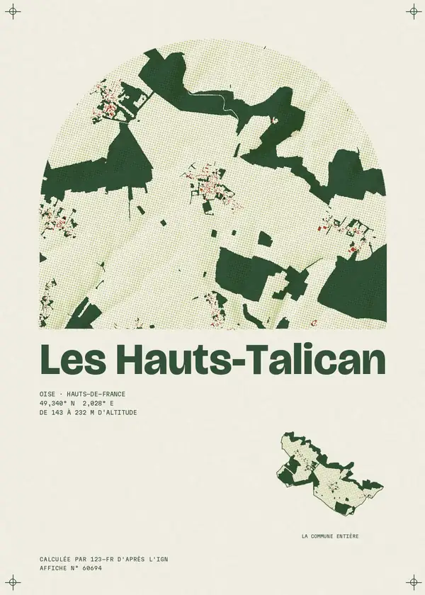 Affiche de Les Hauts-Talican, calculée par 123-fr d'après l'IGN
