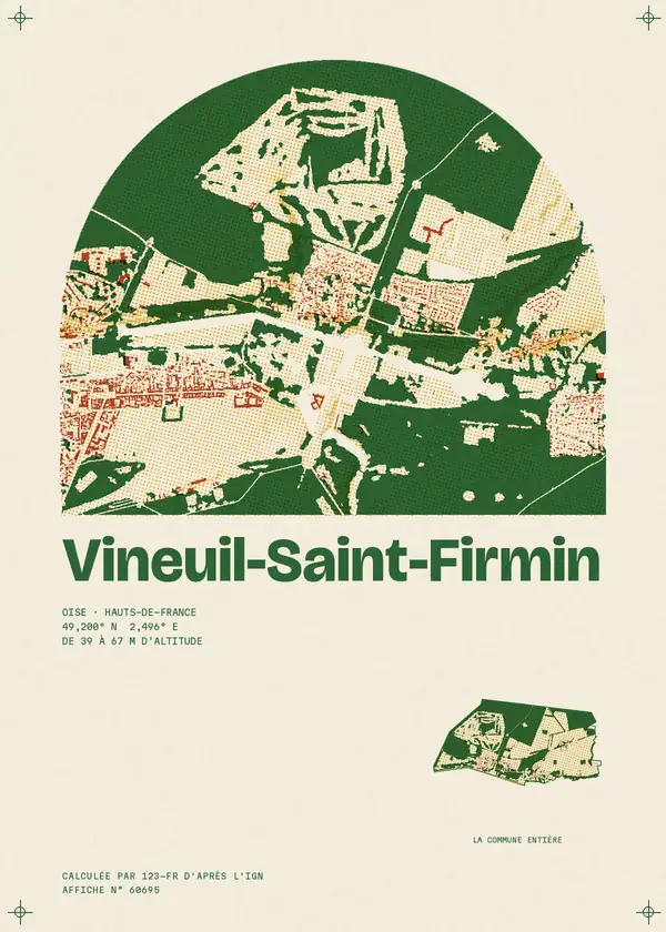 Affiche de Vineuil-Saint-Firmin, calculée par 123-fr d'après l'IGN