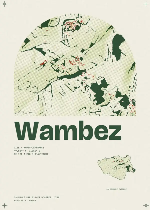 Affiche de Wambez, calculée par 123-fr d'après l'IGN
