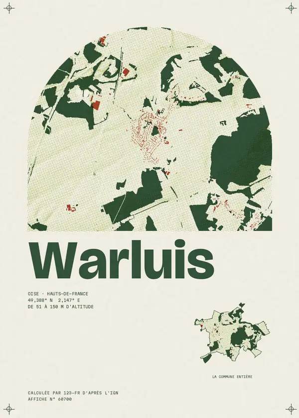 Affiche de Warluis, calculée par 123-fr d'après l'IGN