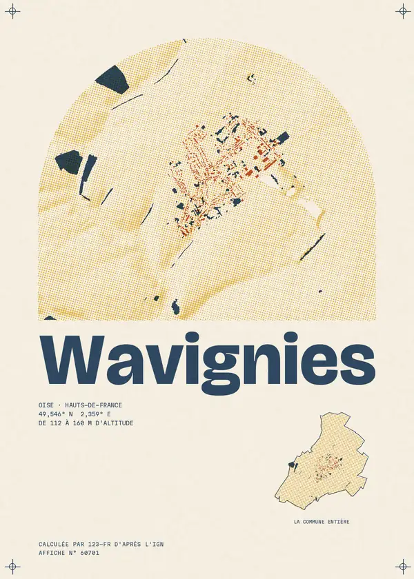 Affiche de Wavignies, calculée par 123-fr d'après l'IGN