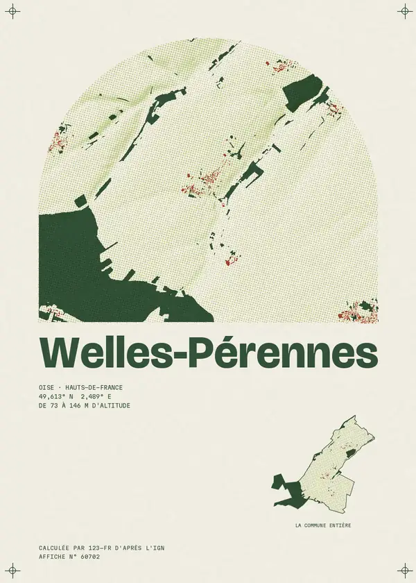 Affiche de Welles-Pérennes, calculée par 123-fr d'après l'IGN