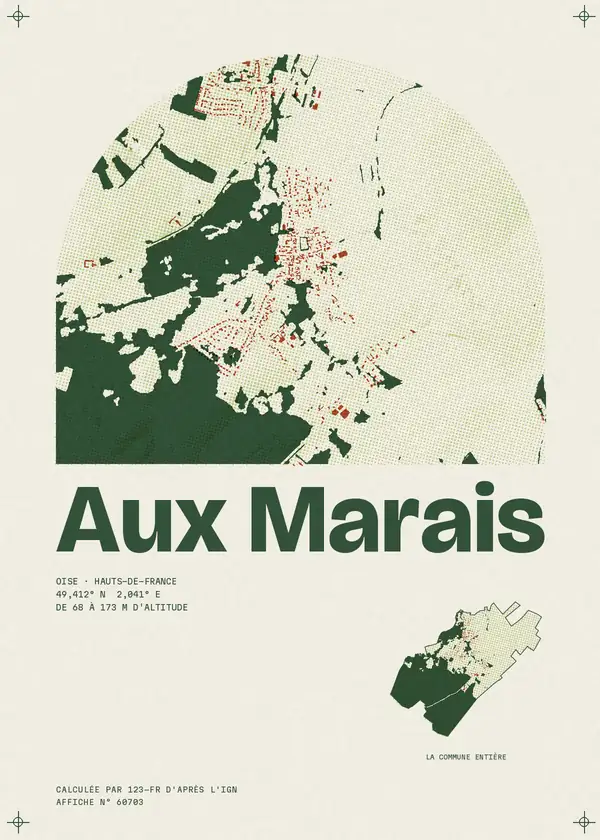 Affiche de Aux Marais, calculée par 123-fr d'après l'IGN