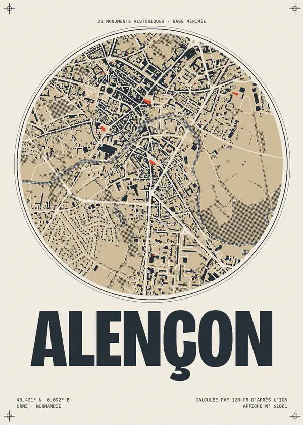 Affiche de Alençon, calculée par 123-fr d'après l'IGN
